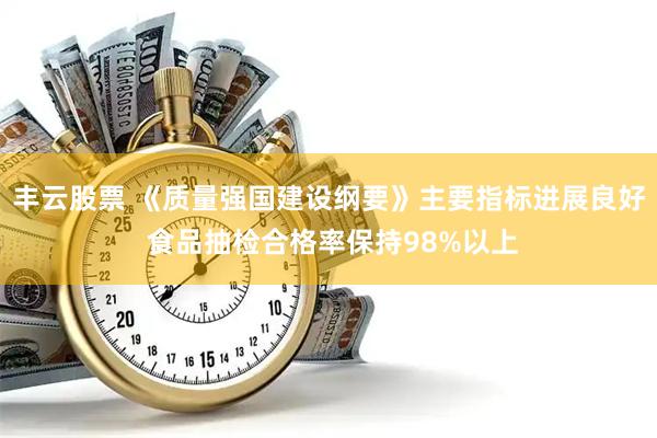 丰云股票 《质量强国建设纲要》主要指标进展良好 食品抽检合格率保持98%以上